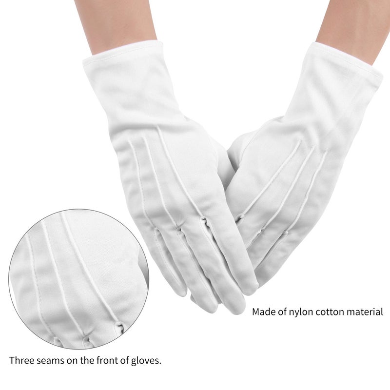 Senkary 3 Pairs White Cotton Gloves for Men Women  Parade Formal Costume Gloves for Tuxedo Server Jewelry Inspection Guard - Image 3
